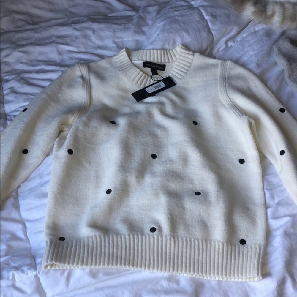 Black and white polka dot sweater